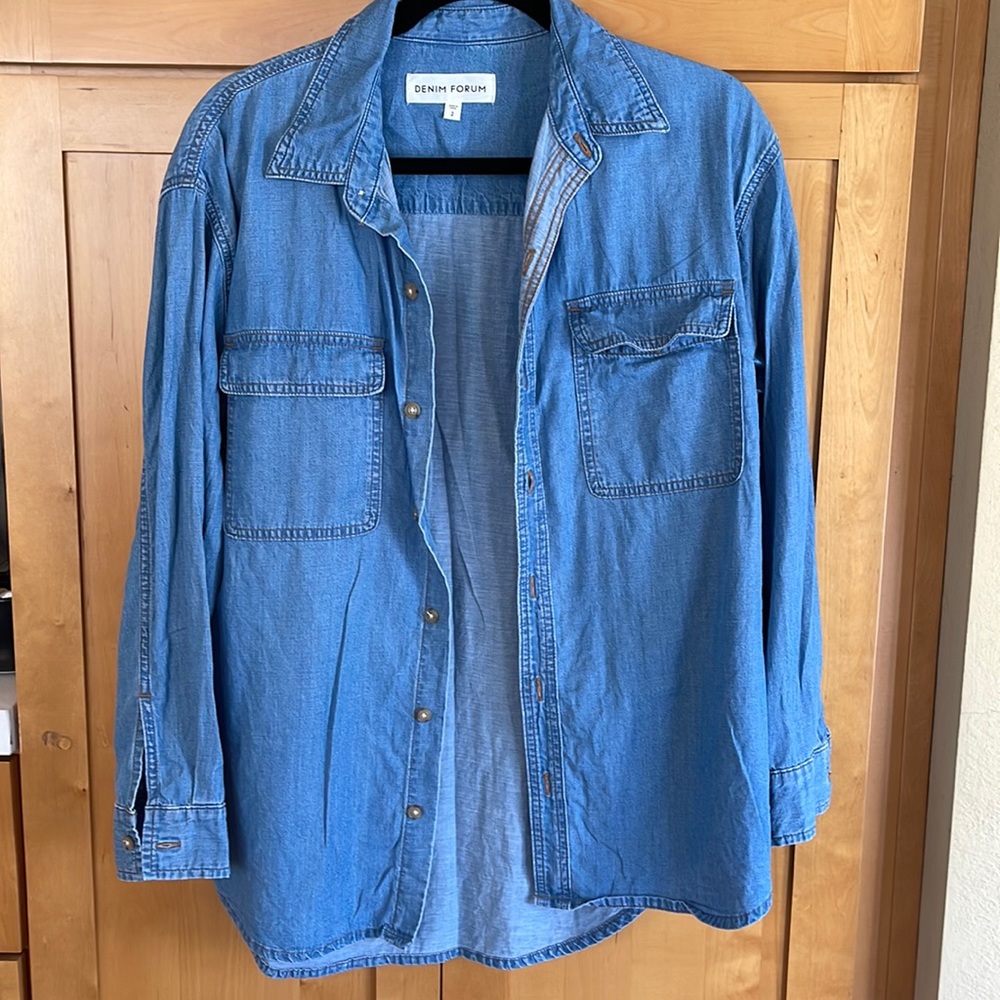 Denim Forum Shirt from Aritzia
